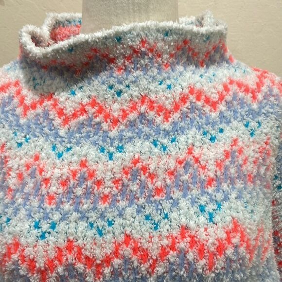 Anthropologie Pilcro Selene Fair Isle Chenille White Pastel Sweater - XL - Picture 6 of 13